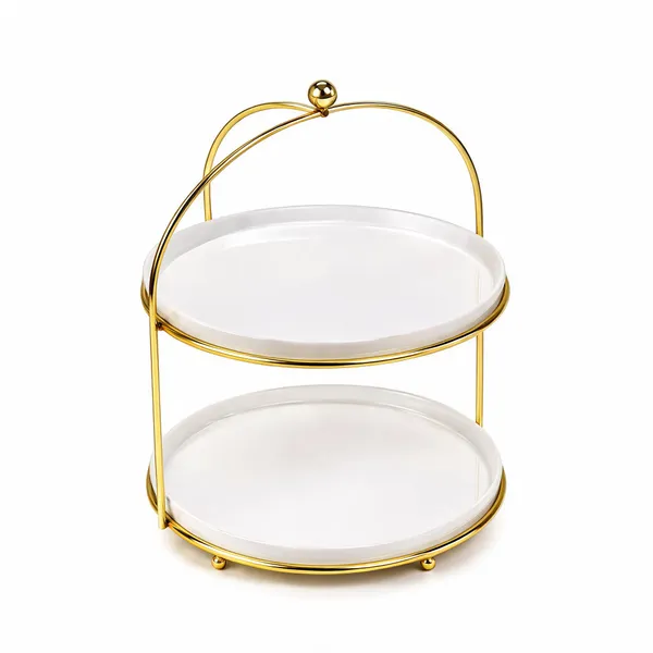 White_And_Gold_Metal_Two-Tier_Serving_Stand_For_Serving_Snacks_And_Desserts,_Tea_Parties,_Dining_And_Events