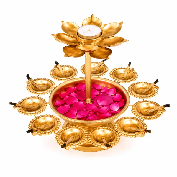Metal_Festive_Lotus_Diya_Pooja_Thali_Set