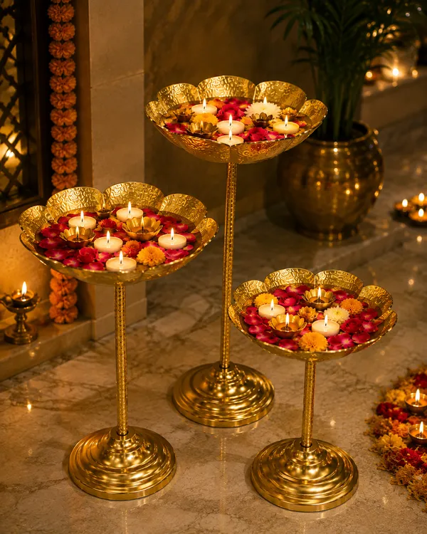 Metal_Festive_Floral_Urli_Diya_Stand_Set_Of_3