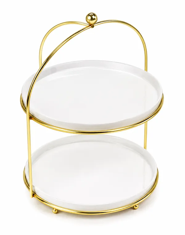 Metal_Modern_White_Round_Two_Tier_Serving_Stand