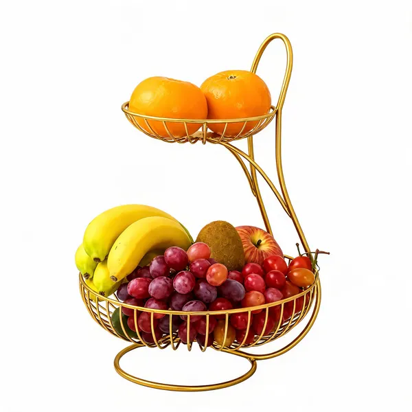 Gold_Metal_Two-Tier_Fruit_Basket_For_Kitchen,_Dining_Table,_Fruit_Storage_And_Decorative_Display