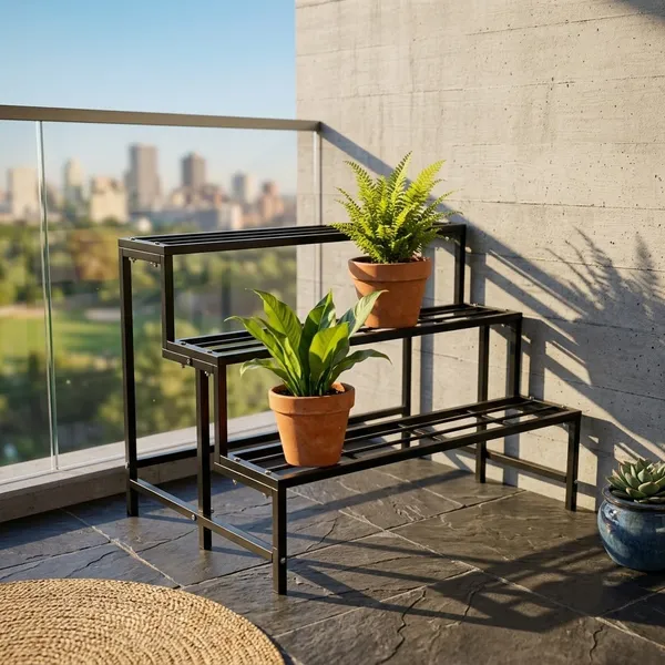 Black_Metal_Three-Tier_Plant_Stand_For_Displaying_Multiple_Plants,_Balcony,_Living_Room_And_Garden
