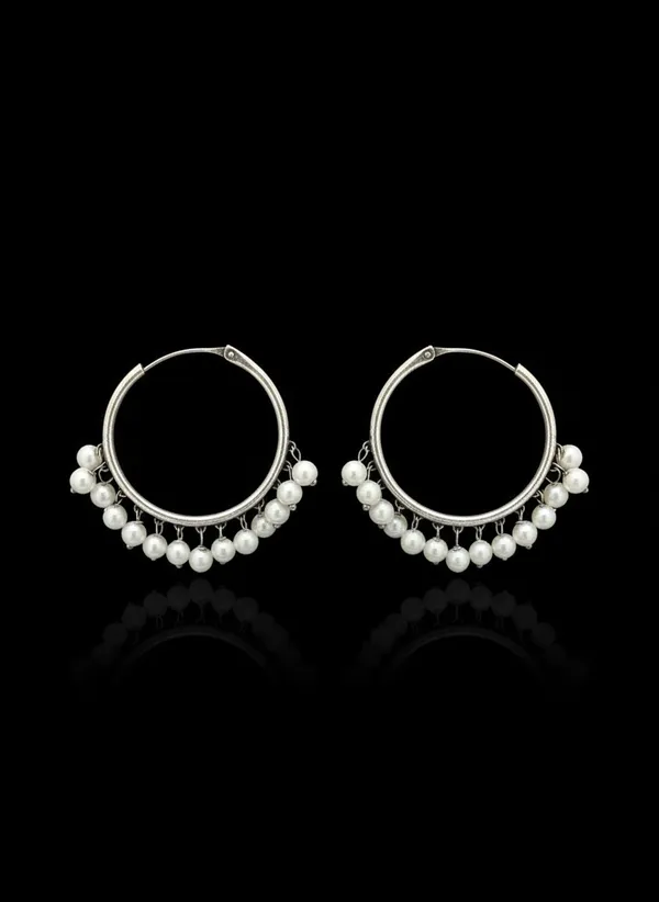 Vidhi_Silver_Plated_Pearl_Hoop_Earrings