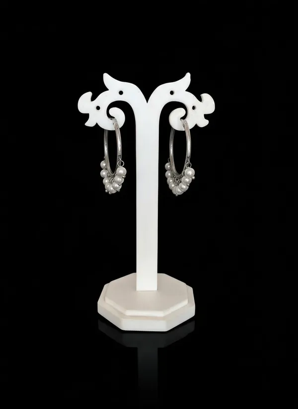 Vidhi_Silver_Plated_Pearl_Hoop_Earrings
