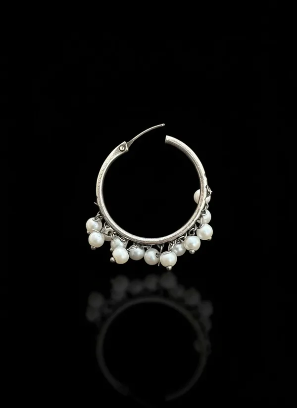 Vidhi_Silver_Plated_Pearl_Hoop_Earrings