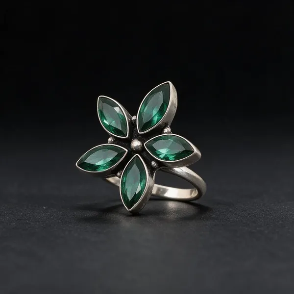 Padma_5_Leaves_Pink_Stone_Silver_Plated_Flower_Ring