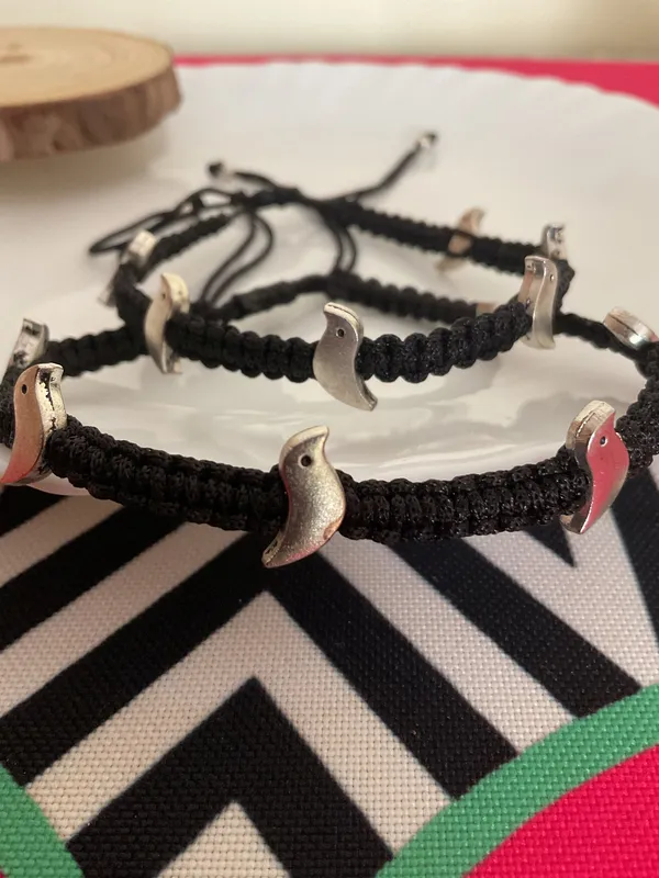 Bird_Silver_Plated_Macrame_Adjustable_Pair_Of_Anklet_Set_Of_2