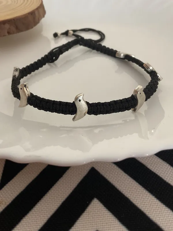 Bird_Silver_Plated_Macrame_Adjustable_Pair_Of_Anklet_Set_Of_2