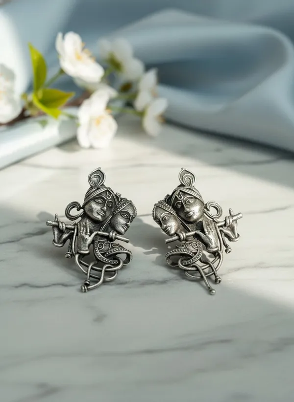 Radhamohan_Silver_Plated_Stud_Earring