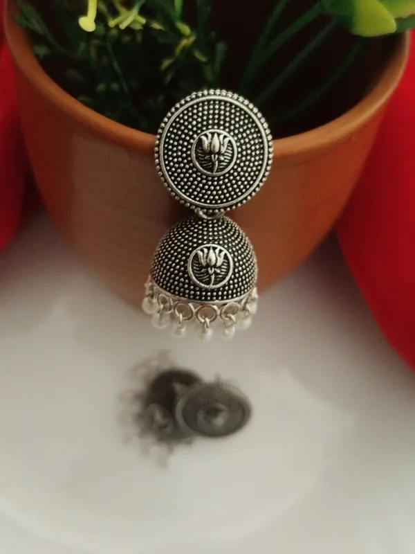 Kamli_Oxidised_Pearl_Small_Jhumkis