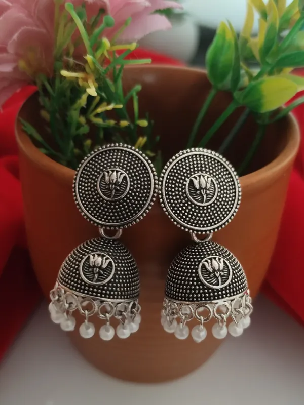Kamli_Oxidised_Pearl_Small_Jhumkis