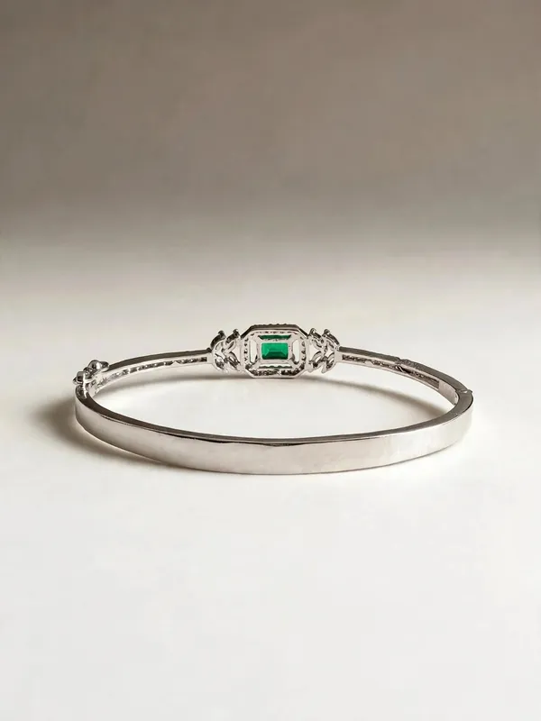 Zainab_Microplated_Green_Stone_Ad_Openablebracelet_Cuff