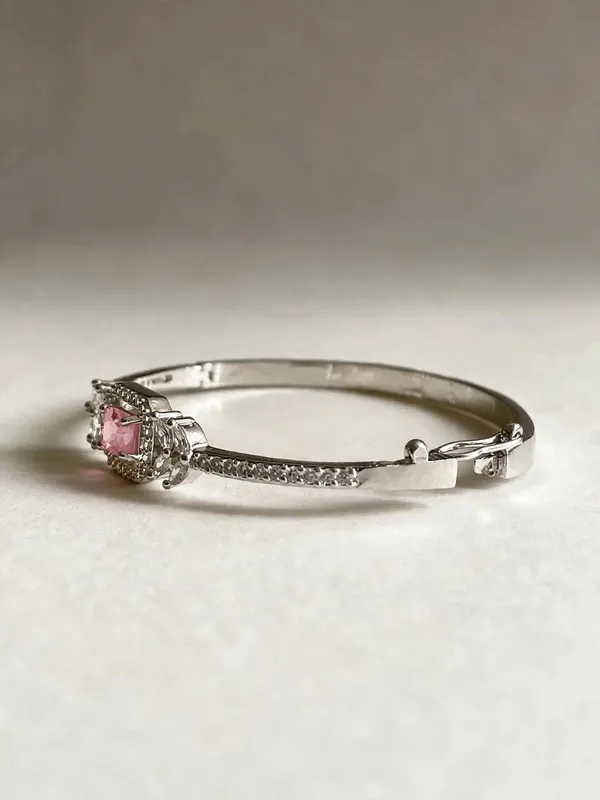 Zainab_Microplated_Pink_Stone_Ad_Openable_Bracelet_Cuff