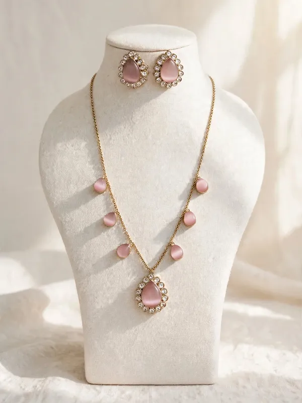 Viri_Pink_Stone_Apala_Polish_Necklace_Set