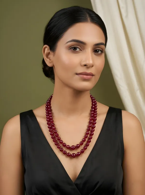 Gunjika_2_Layer_Semiprecious_Maroon_Stone_Mala_Necklace