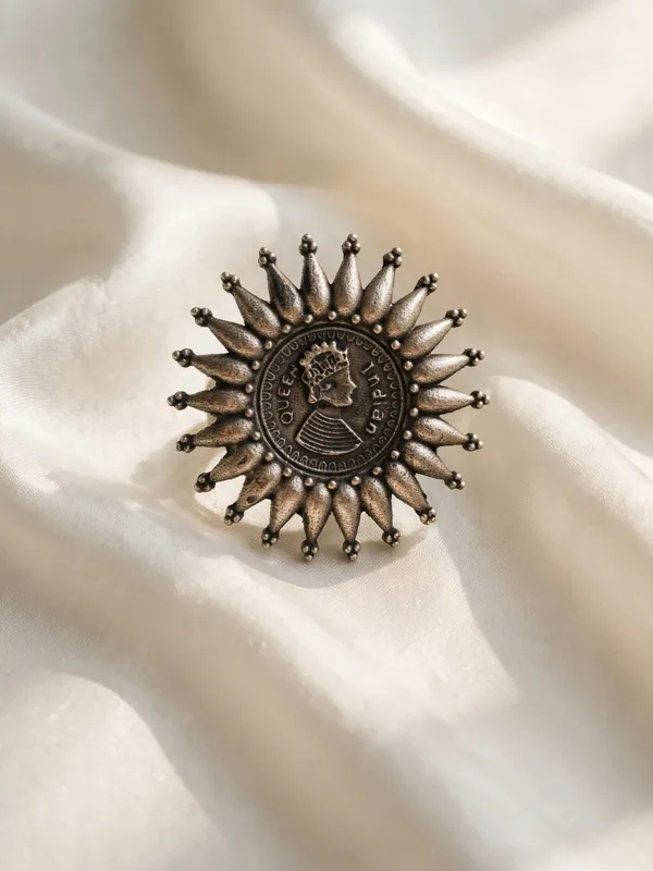 Harini_Oxidised_Silver_Sunburst_Statement_Ring