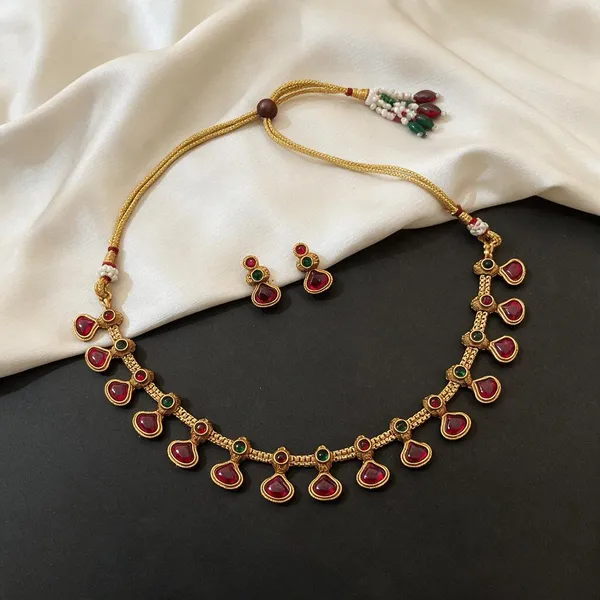 Aashimaa_Gold-Plated_Ethnic_Red_&_Green_Stone_Necklace_Set