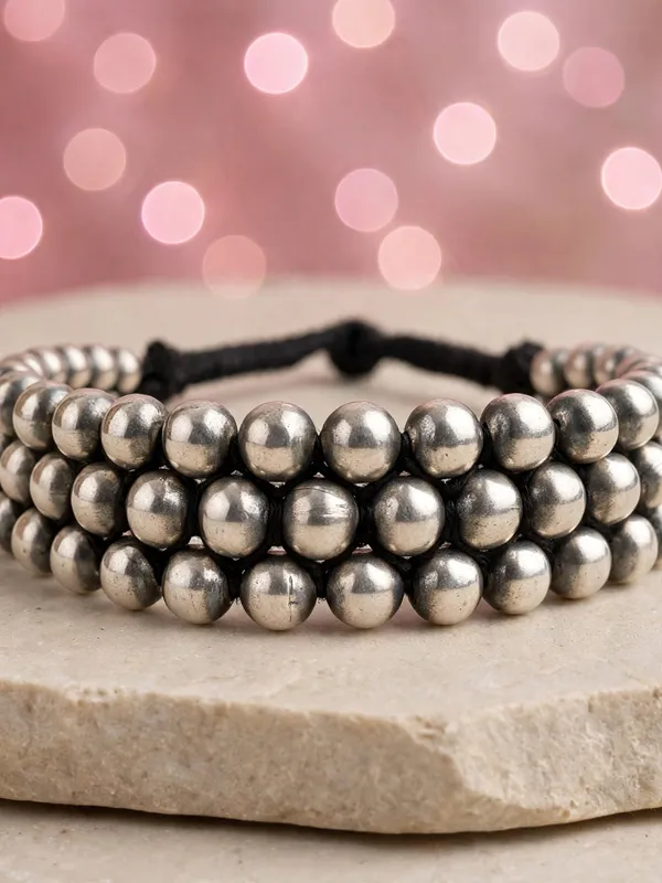 Baansuri_Silver_Plated_Ball_Choker_Necklace