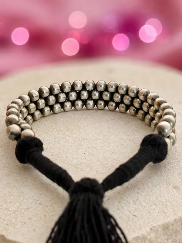 Baansuri_Silver_Plated_Ball_Choker_Necklace