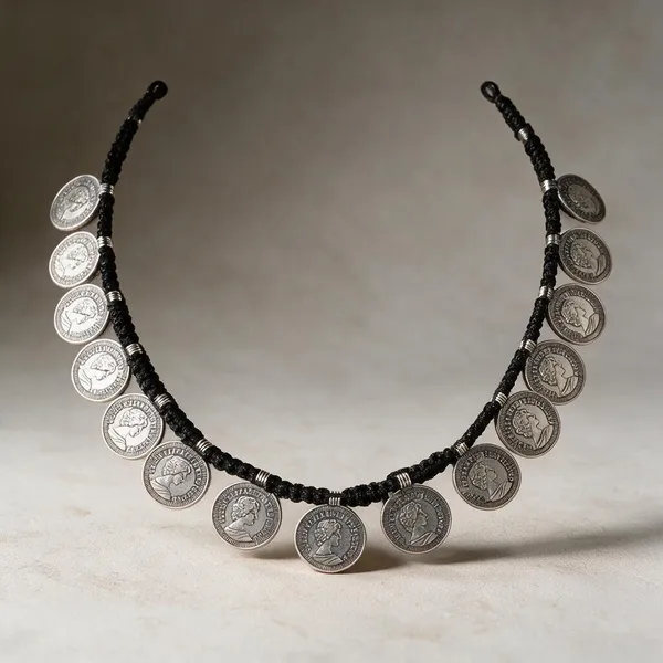 Chhavi_Handmade_Macrame_Silver_Coin_Necklace