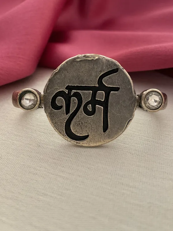 Karma_Silver_Plated_Two_Finger_Ring