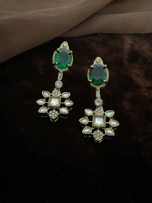 Anichka_Emerald_-_Green_Doublet_Kundan_Dangler_Earrings_|_Gold_Plated