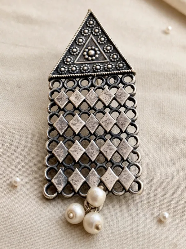 Ekisha_Silver_Plated_Long_Jaali_Handmade_Earrings