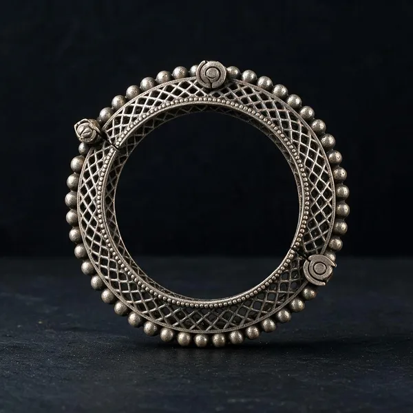 Shehzaadi_Silver_Plated_Jaali_Openable_Kada(Single_Kada)