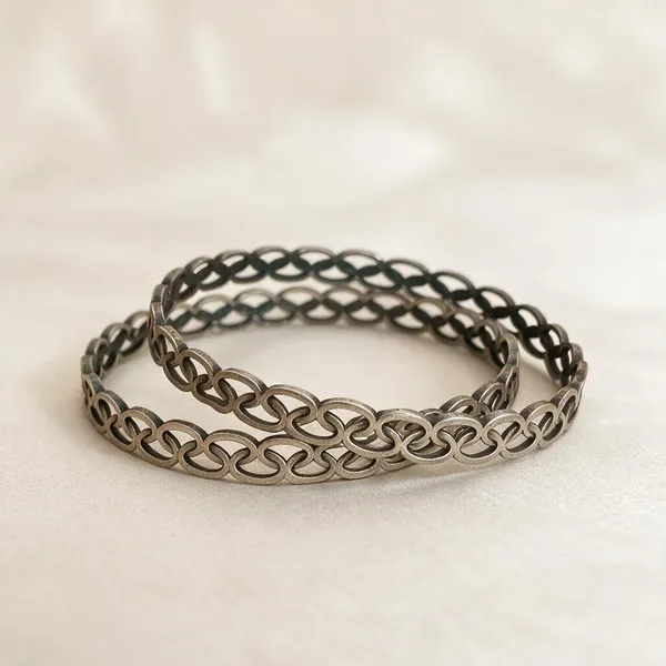 Bhini_Silver_Plated_Chain_Pair_Of_Bangles_Set_Of_2_Default_Title