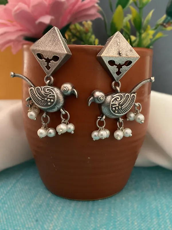 Patangi_Chidiya_Silver_Plated_Dangler_Earrings