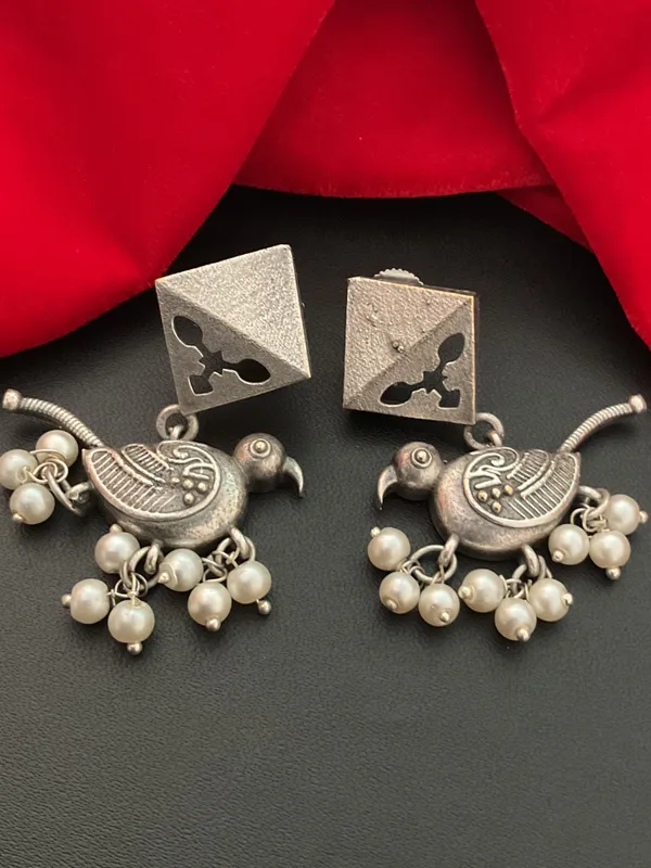Patangi_Chidiya_Silver_Plated_Dangler_Earrings