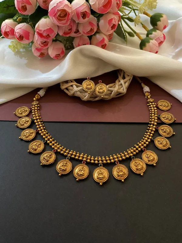 Drishti_Gold-Plated_Temple_Coin_Necklace_Set
