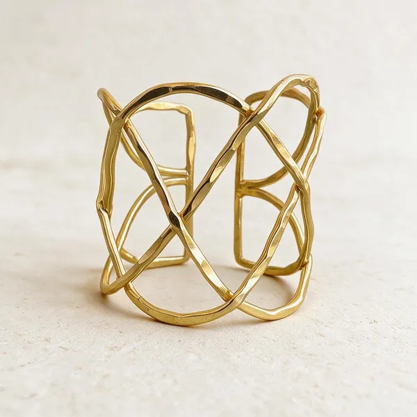 Taarika_Zigzag_Gold_Plated_Hand_Cuff_For_Women