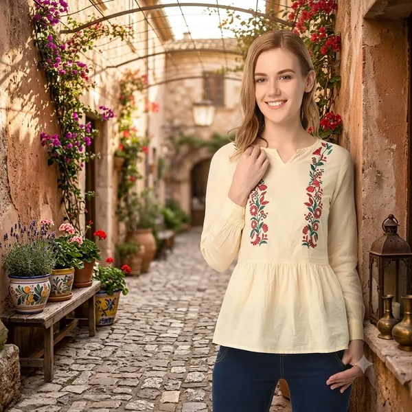 Ivory_Cotton_Embroidered_Peplum_Top_For_Women