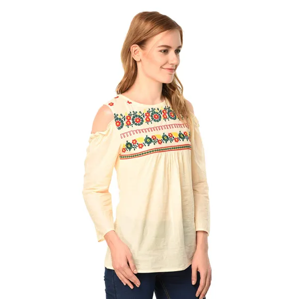 Ivory_Cotton_Embroidered_Cold_Shoulder_Top_For_Women