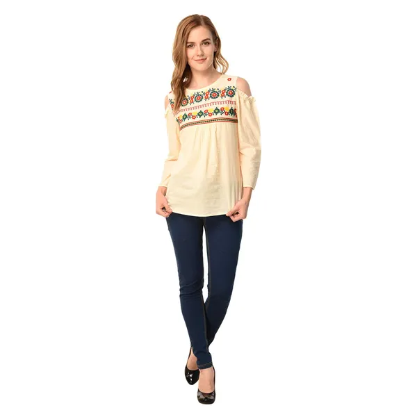 Ivory_Cotton_Embroidered_Cold_Shoulder_Top_For_Women