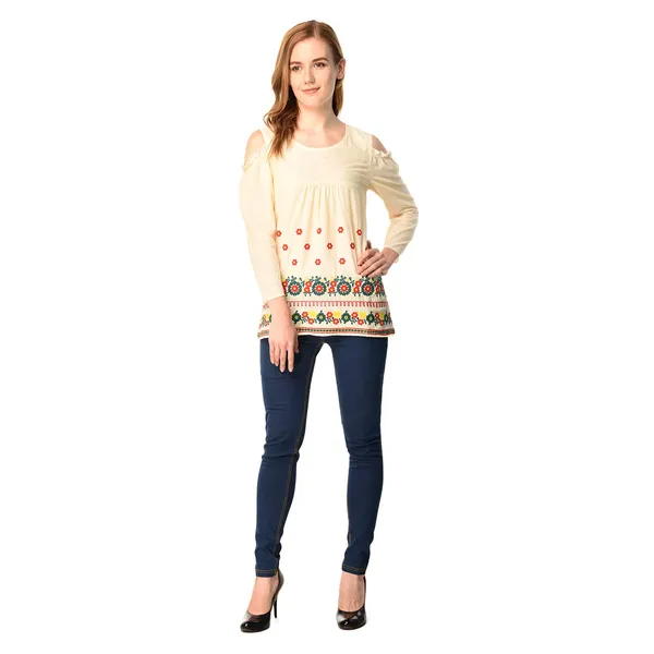 Ivory_Cotton_Embroidered_Cold_Shoulder_Top_For_Women