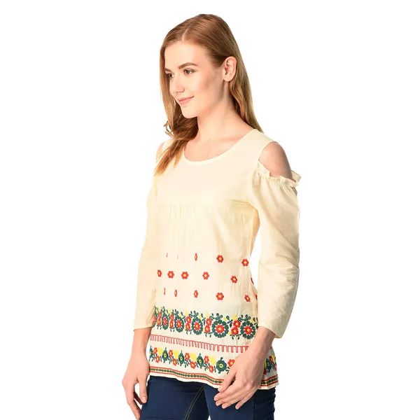 Ivory_Cotton_Embroidered_Cold_Shoulder_Top_For_Women