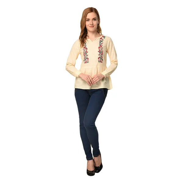 Ivory_Cotton_Embroidered_Peplum_Top_For_Women