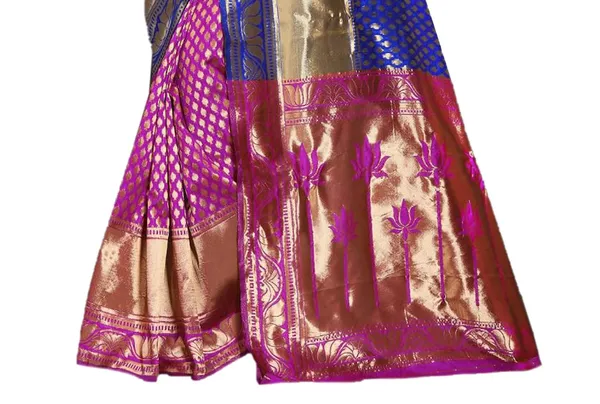 Magenta_Handloom_Silk_Contrast_Pallu_Saree_For_Women