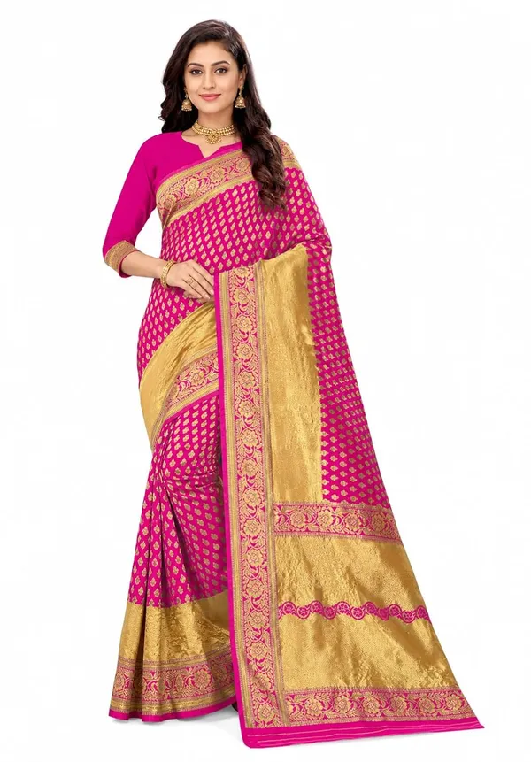 Pink_Handloom_Silk_Woven_Saree_For_Women