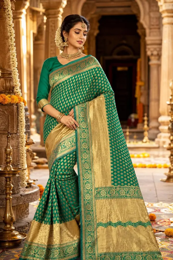 Green_Handloom_Silk_Zari_Work_Saree_For_Women