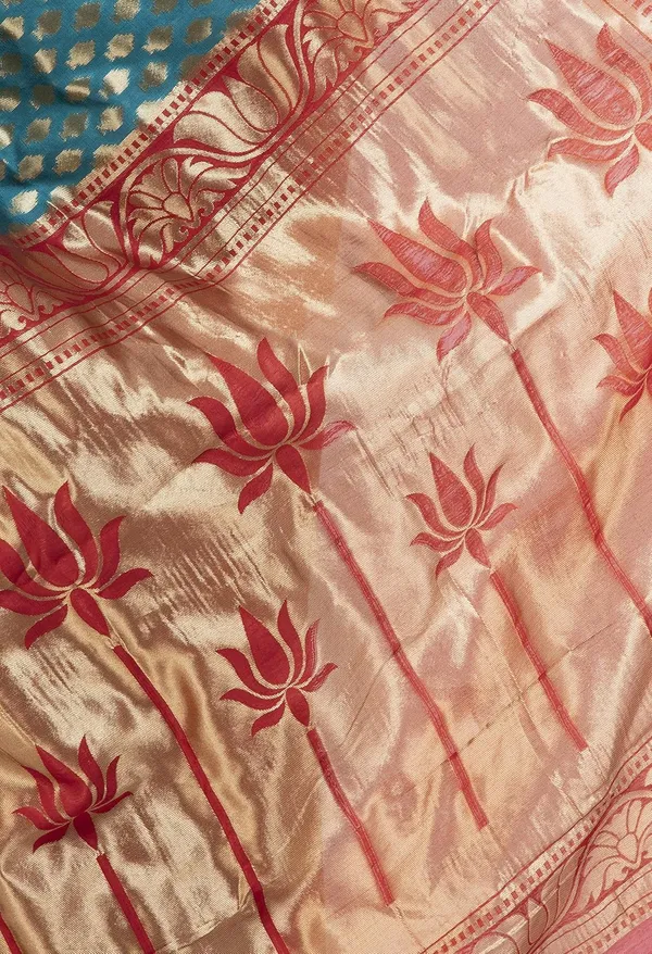 Cherry_Handloom_Silk_Contrast_Pallu_Saree_For_Women