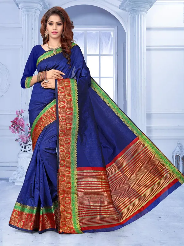 Blue_Handloom_Silk_Saree_For_Women