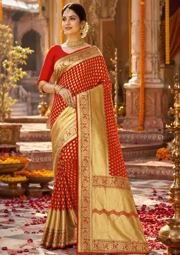 Red_Handloom_Silk_Zari_Work_Saree_For_Women