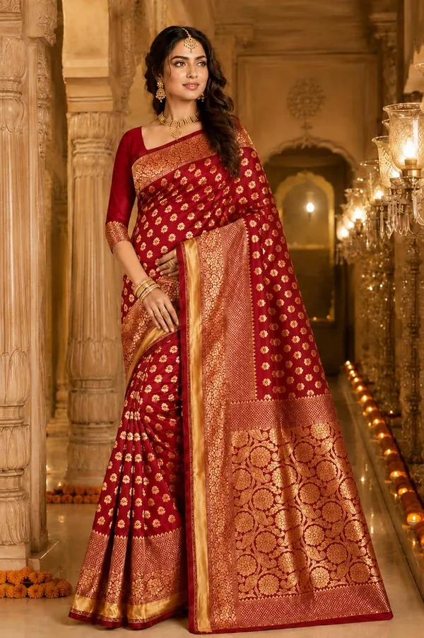 Red_Handloom_Silk_Saree_For_Women