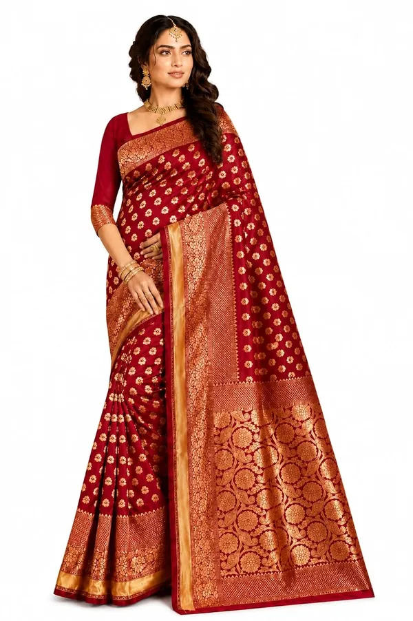 Red_Handloom_Silk_Saree_For_Women