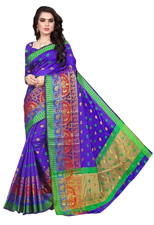 Blue_Handloom_Silk_Elephant_Zari_Work_Saree_For_Women