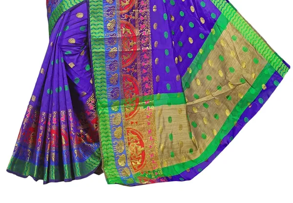 Blue_Handloom_Silk_Elephant_Zari_Work_Saree_For_Women