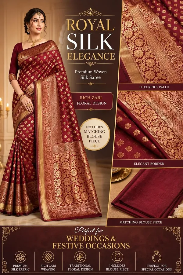 Maroon_Handloom_Silk_Saree_For_Women
